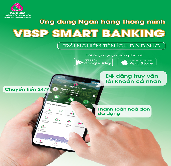 NGÂN HÀNG CHÍNH SÁCH XÃ HỘI MIỄN 100% PHÍ DUY TRÌ TÀI KHOẢN VÀ PHÍ GIAO DỊCH KHI SỬ DỤNG MOBIE BANKING TỪ NGÀY 01/07/2023 ĐẾN NGÀY 31/12/2023